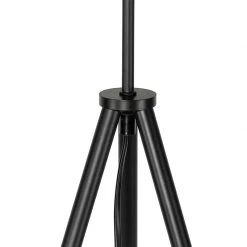 QAZQA Ländliches Stehlampen-Stativ schwarz mit Rattan-Schirm - Kata -Stehlampen Verkaufsladen 5599 103454 6