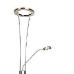 QAZQA Moderne Stehlampe Stahl und Glas inkl. LED mit Lesearm - Divine -Stehlampen Verkaufsladen 5607 99249 12