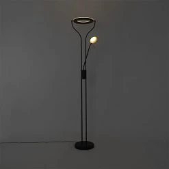 QAZQA Moderne Stehleuchte schwarz mit Lesearm inkl. LED und Dimmer - Divo -Stehlampen Verkaufsladen 5645 104098 19