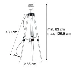 QAZQA Stehleuchte schwarz ohne Schirm - Stativ -Stehlampen Verkaufsladen 5657 91869 3