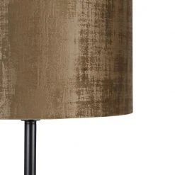 QAZQA Klassische Stehlampe schwarz Schirm braun 40 cm - Simplo -Stehlampen Verkaufsladen 5668 104163 2