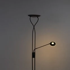 QAZQA Moderne Stehlampe schwarz inkl. LED mit Lesearm - Mallorca -Stehlampen Verkaufsladen 5670 99502 11
