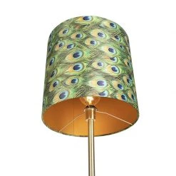 QAZQA Messing Stehlampe mit Pfauenschirm 40 cm - Simplo -Stehlampen Verkaufsladen 5704 102136 4