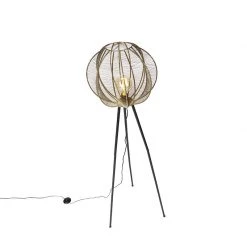 QAZQA Industriële tripod vloerlamp brons met zwart - Dong -Stehlampen Verkaufsladen 5704 105089 8