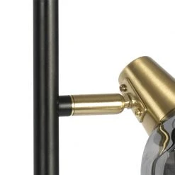 QAZQA Art Deco Stehleuchte schwarz und gold mit Rauchglas 3-Licht - Vidro 24 QAZQA Art Deco Stehleuchte schwarz und gold mit Rauchglas 3-Licht - Vidro -Stehlampen Verkaufsladen 5713 102487 7