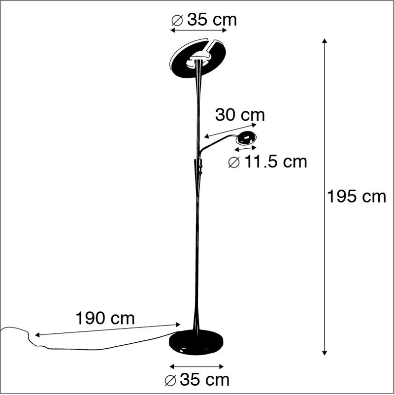 Trio Leuchten Moderne Stehlampe Stahl inkl. LED mit Lesearm - Moderno 7 Trio Leuchten Moderne Stehlampe Stahl inkl. LED mit Lesearm - Moderno – Bild 5
