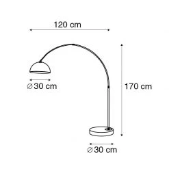 QAZQA Moderne Bogenlampe Messing mit weißem Schirm - Arc Basic -Stehlampen Verkaufsladen 5741 103292 3