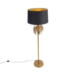 QAZQA Vintage Stehlampe Gold mit Baumwollschirm schwarz - Botanica -Stehlampen Verkaufsladen 5746 103626 4