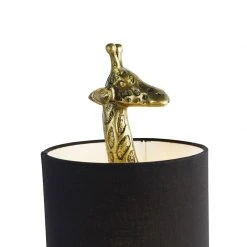 QAZQA Vintage Stehlampe Messing Stoffschirm schwarz - Giraffe To -Stehlampen Verkaufsladen 5771 103809 2