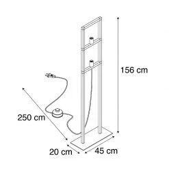 QAZQA Industrie Stehlampe 2 Lampen schwarz - Simple Cage 2 -Stehlampen Verkaufsladen 5786 98927 4