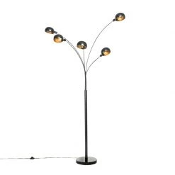 QAZQA Design Stehlampe schwarz mit gold 5-flammig - Sixties Marmo -Stehlampen Verkaufsladen 5822 104440 15