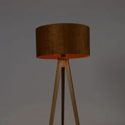 QAZQA Stehlampe Holz mit Stoffschirm gold 50 cm - Stativ Classic -Stehlampen Verkaufsladen 5838 104361 10