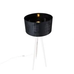 QAZQA Modernes Stehlampenstativ weiß mit schwarzem Samtschirm 50 cm - Tripod Classic -Stehlampen Verkaufsladen 5843 104122 5