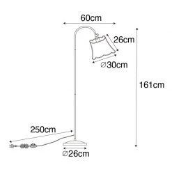 QAZQA Klassische Stehlampe aus Messing mit weißem Lampenschirm - Nona -Stehlampen Verkaufsladen 5854 104402 3