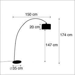 QAZQA Smarte moderne Bogenlampe schwarz inkl. WiFi G96 - Vinossa -Stehlampen Verkaufsladen 5866 104694 4