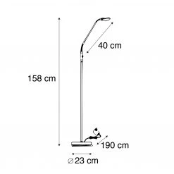 QAZQA Moderne Stehleuchte Stahl inkl. LED - Eva 1 -Stehlampen Verkaufsladen 5881 93835 3
