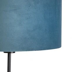 QAZQA Stehleuchte schwarz mit Veloursschirm blau mit Gold 35 cm - Parte -Stehlampen Verkaufsladen 5889 98584 2