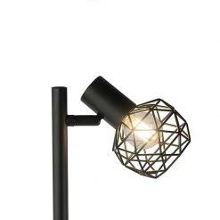QAZQA Design Stehleuchte schwarz 3-Licht verstellbar - Mesh 13 QAZQA Design Stehleuchte schwarz 3-Licht verstellbar - Mesh -Stehlampen Verkaufsladen 5924 102191 2