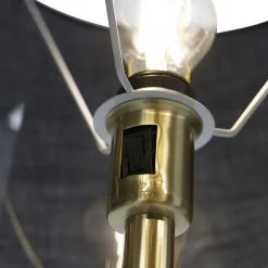 QAZQA Klassische Stehlampe Gold Stoffschirm Schwarz mit Leselampe - Retro -Stehlampen Verkaufsladen 5932 103239 2