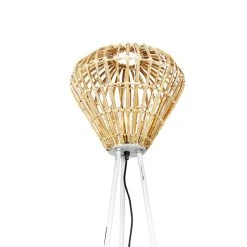 QAZQA Ländliche Stehlampe Stativ Bambus mit Weiß - Canna Diamond -Stehlampen Verkaufsladen 5979 104915 9