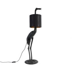 QAZQA Vintage Stehlampe schwarz mit Stoffschirm schwarz - Kranichvogel To 23 QAZQA Vintage Stehlampe schwarz mit Stoffschirm schwarz - Kranichvogel To -Stehlampen Verkaufsladen 6012 103976 10