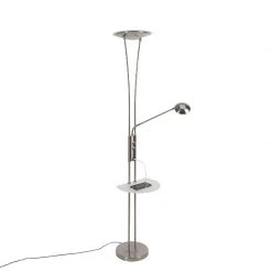 QAZQA Stahl Stehlampe mit Lesearm inkl. LED und USB-Anschluss - Sevilla -Stehlampen Verkaufsladen 6018 99507 15
