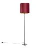 QAZQA Schwarze Stehlampe mit Veloursschirm rot/gold 40 cm - Simplo -Stehlampen Verkaufsladen 6030 98575 0