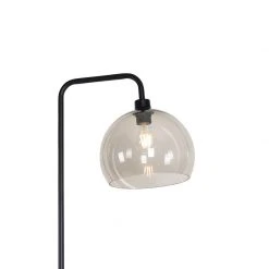 QAZQA Moderne Stehlampe schwarz mit Rauchglaseffekt - Maly -Stehlampen Verkaufsladen 6038 102922 2