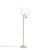 QAZQA Stehlampe Stahl mit Schirm weiß und Leselampe - Jelena -Stehlampen Verkaufsladen 6046 105569 0