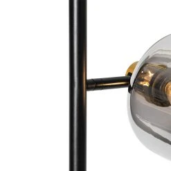 QAZQA Vloerlamp zwart met goud met smoke glas 3-lichts - Zuzanna -Stehlampen Verkaufsladen 6048 105507 4