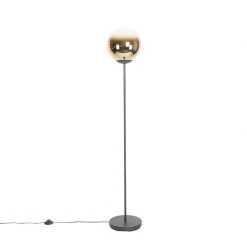 QAZQA Art Deco Stehlampe schwarz mit goldenem Glas - pallon -Stehlampen Verkaufsladen 6049 104472 11