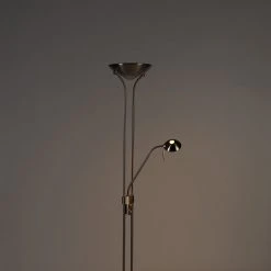 QAZQA Stehleuchte Stahl mit Leselampe inkl. LED und Dimmer - Diva 39 QAZQA Stehleuchte Stahl mit Leselampe inkl. LED und Dimmer - Diva -Stehlampen Verkaufsladen 6065 103419 17