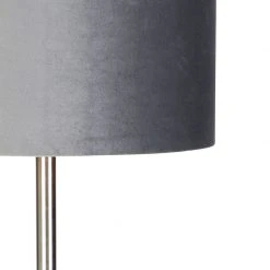 QAZQA Moderne Stehleuchte Stahl Stoffschirm grau 40 cm - Simplo -Stehlampen Verkaufsladen 6076 104171 3