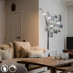 QAZQA Design Stehleuchte schwarz inkl. LED 5-flammig - Sixties Trento