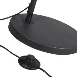 QAZQA Moderne Bogenlampe schwarz mit schwarzem Stoffschirm - Arc Basic -Stehlampen Verkaufsladen 6096 91643 6