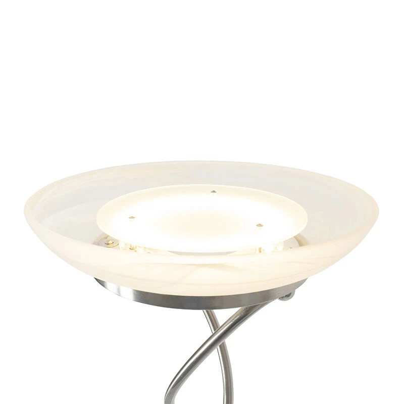 QAZQA Stehlampe Stahl inkl. LED und Dimmer mit Leselampe - Empoli 9 QAZQA Stehlampe Stahl inkl. LED und Dimmer mit Leselampe - Empoli – Bild 7