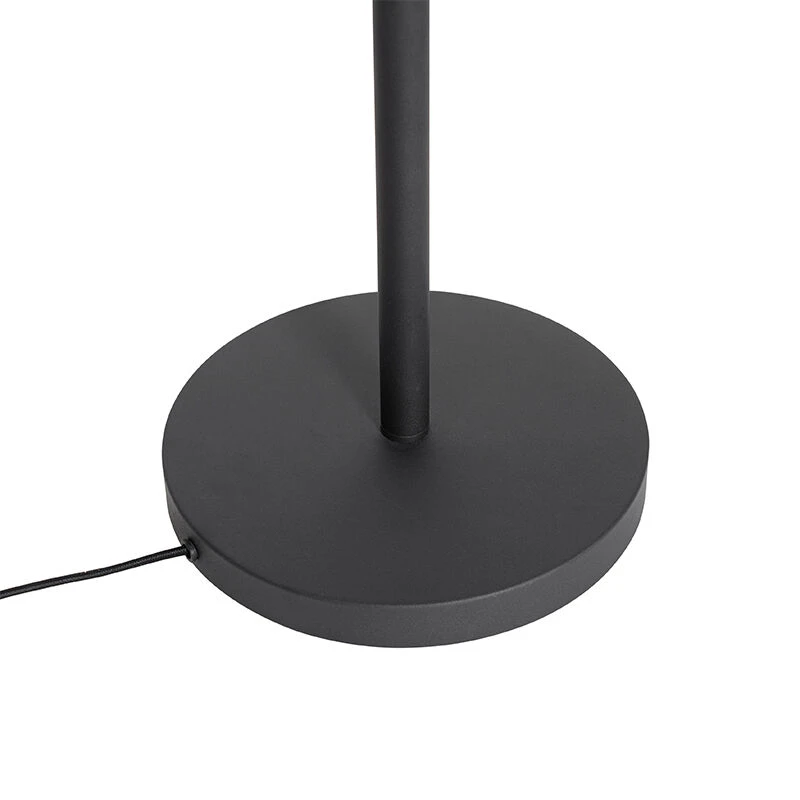 QAZQA Stehlampe schwarz mit weißer Innenseite und Leselampe - Jelena 13 QAZQA Stehlampe schwarz mit weißer Innenseite und Leselampe - Jelena – Bild 11