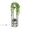 QAZQA Industriële vloerlamp zwart met hout - Cage Rack -Stehlampen Verkaufsladen 6119 105764 0