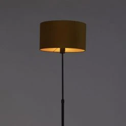 QAZQA Stehleuchte schwarz mit Veloursschirm ockergelb mit Gold 35 cm - Parte 22 QAZQA Stehleuchte schwarz mit Veloursschirm ockergelb mit Gold 35 cm - Parte -Stehlampen Verkaufsladen 6120 98585 9