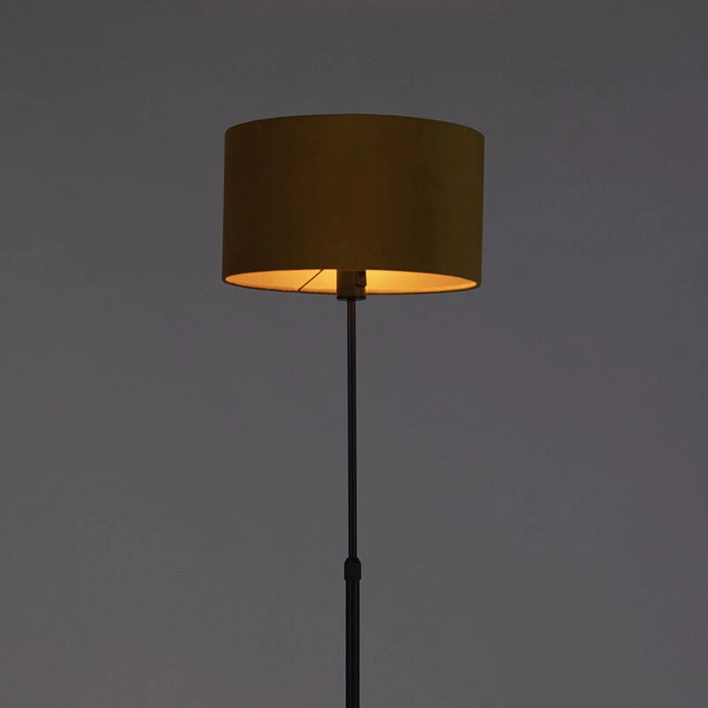 QAZQA Stehleuchte schwarz mit Veloursschirm ockergelb mit Gold 35 cm - Parte 12 QAZQA Stehleuchte schwarz mit Veloursschirm ockergelb mit Gold 35 cm - Parte – Bild 10