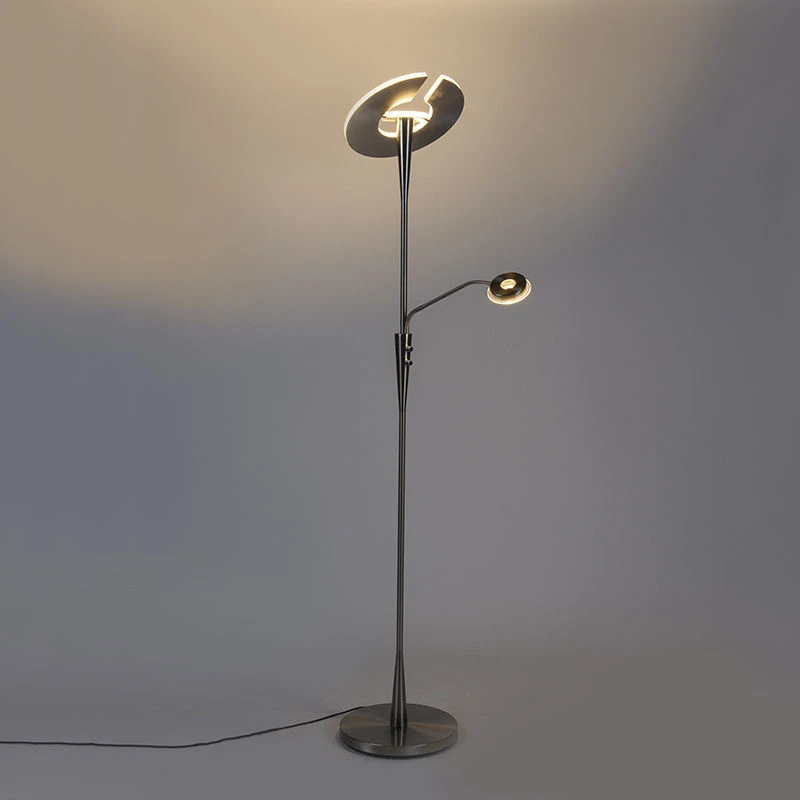 Trio Leuchten Moderne Stehlampe Stahl inkl. LED mit Lesearm - Moderno 16 Trio Leuchten Moderne Stehlampe Stahl inkl. LED mit Lesearm - Moderno – Bild 14