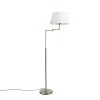 QAZQA Stehlampe aus Stahl mit weißem Schirm und verstellbarem Arm - Ladas Deluxe -Stehlampen Verkaufsladen 6163 102375 0