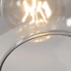 QAZQA Booglamp zwart met goud met smoke glas 2-lichts - Zuzanna 17 QAZQA Booglamp zwart met goud met smoke glas 2-lichts - Zuzanna -Stehlampen Verkaufsladen 6166 105509 2