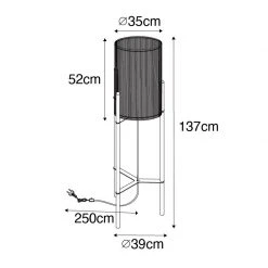 QAZQA Scandinavische vloerlamp bamboe - Natasja -Stehlampen Verkaufsladen 6189 105858 3