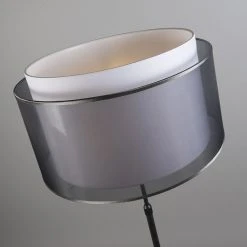 QAZQA Schwarze Stehlampe mit schwarz / weißem Schirm 47 cm verstellbar - Parte -Stehlampen Verkaufsladen 6203 93221 5