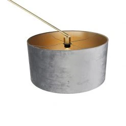 QAZQA Moderne Stehlampe Gold Samtschirm Grau 50 cm - Editor -Stehlampen Verkaufsladen 6211 104963 5