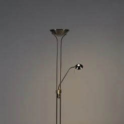 QAZQA Stehleuchte Stahl mit Leselampe inkl. LED und Dimmer - Diva 38 QAZQA Stehleuchte Stahl mit Leselampe inkl. LED und Dimmer - Diva -Stehlampen Verkaufsladen 6245 103419 16