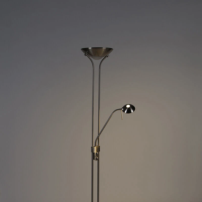 QAZQA Stehleuchte Stahl mit Leselampe inkl. LED und Dimmer - Diva 19 QAZQA Stehleuchte Stahl mit Leselampe inkl. LED und Dimmer - Diva – Bild 17