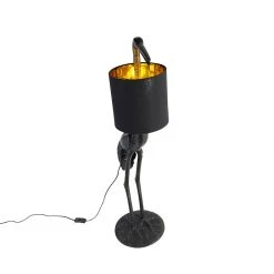 QAZQA Vintage Stehlampe schwarz mit Stoffschirm schwarz - Kranichvogel To 20 QAZQA Vintage Stehlampe schwarz mit Stoffschirm schwarz - Kranichvogel To -Stehlampen Verkaufsladen 6291 103976 7