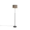 QAZQA Stehlampe schwarz mit Samtschirm taupe mit Gold 35 cm - Parte -Stehlampen Verkaufsladen 6354 98586 0